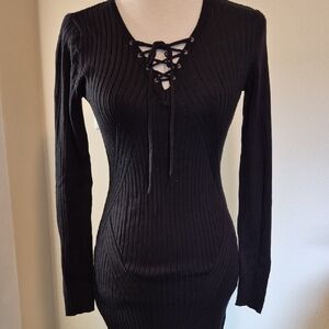 Black Knit Dress Pink Rose Brand